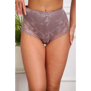 Трусы женские №64966 хлопок стрейч+кружево (р-ры: 48-52) кофе