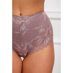 Трусы женские №64966 хлопок стрейч+кружево (р-ры: 48-52) кофе