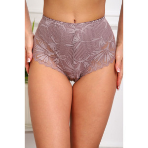 Трусы женские №64966 хлопок стрейч+кружево (р-ры: 48-52) кофе