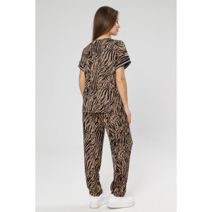 Костюм двойка женский М-1042 жатка (р-ры: 46-56) зебра беж