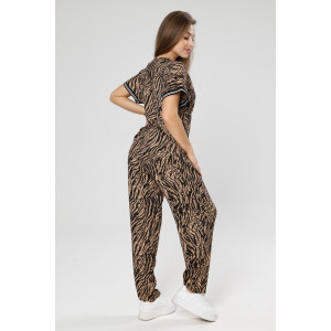 Костюм двойка женский М-1042 жатка (р-ры: 46-56) зебра беж