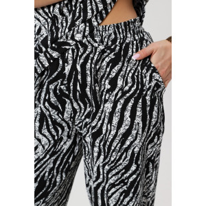 Костюм двойка женский М-1042 жатка (р-ры: 46-56) зебра черно-белая