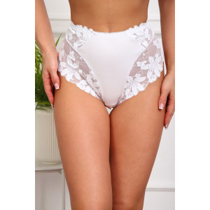 Трусы женские №64965 хлопок стрейч+кружево (р-ры: 50-54) белый