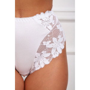 Трусы женские №64965 хлопок стрейч+кружево (р-ры: 50-54) белый