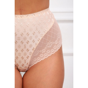 Трусы женские №64962 кружево+нейлон (р-ры: 50-54) бежевый