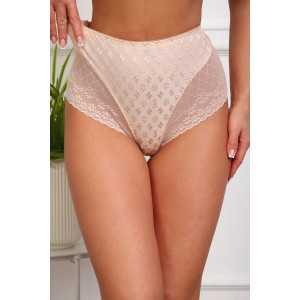Трусы женские №64962 кружево+нейлон (р-ры: 50-54) бежевый