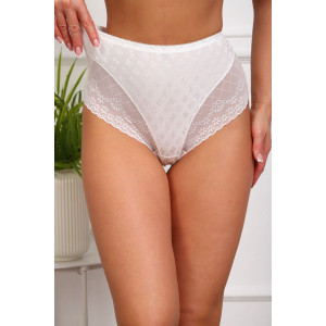 Трусы женские №64962 кружево+нейлон (р-ры: 50-54) белый