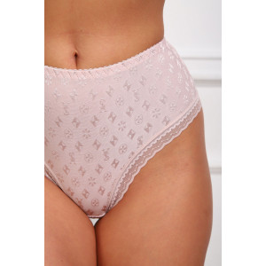 Трусы женские №64961 кружево+нейлон (р-ры: 48-52) пудра