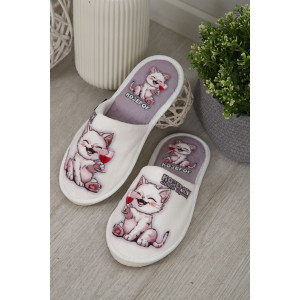 Тапки женские велюр (последний размер) "Кото-гороскоп Козерог" 36-37