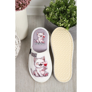 Тапки женские велюр (последний размер) "Кото-гороскоп Козерог" 36-37