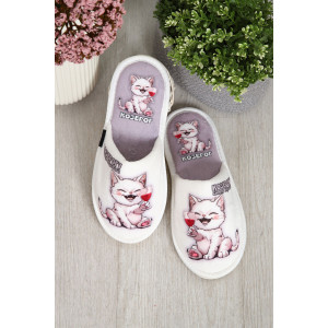 Тапки женские велюр (последний размер) "Кото-гороскоп Козерог" 36-37