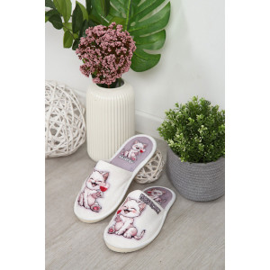 Тапки женские велюр (последний размер) "Кото-гороскоп Козерог" 36-37