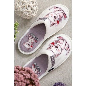 Тапки женские велюр (последний размер) "Кото-гороскоп Козерог" 36-37