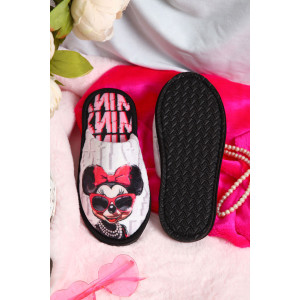 Тапки женские "Emotion Day" велюр "Minnie" (последний размер) серо-розовый 36-37