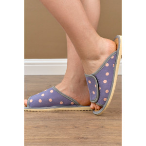 Тапки женские "Lepilov" арт. 122п эко-замша + пробка (последний размер) сер. роз. гор 37