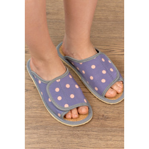 Тапки женские "Lepilov" арт. 122п эко-замша + пробка (последний размер) сер. роз. гор 37