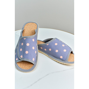 Тапки женские "Lepilov" арт. 122п эко-замша + пробка (последний размер) сер. роз. гор 37