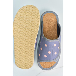 Тапки женские "Lepilov" арт. 122п эко-замша + пробка (последний размер) сер. роз. гор 37