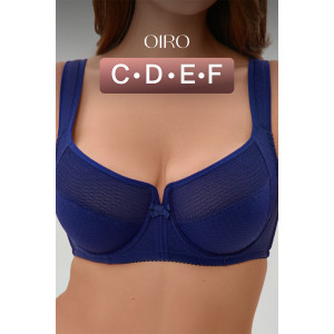Бюстгальтер женский 2816 OIRO мягкая чаша с сеточкой (последний размер) синий 85Е