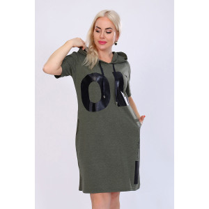 Туника женская №65004 кулирка (последний размер) хаки 54