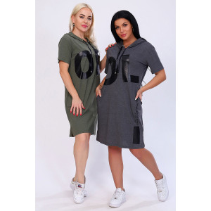 Туника женская №65004 кулирка (последний размер) хаки 54