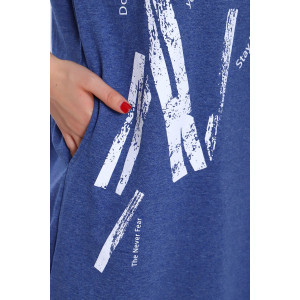 Туника женская №51109 кулирка (последний размер) индиго меланж 48