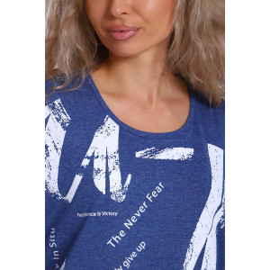 Туника женская №51109 кулирка (последний размер) индиго меланж 48