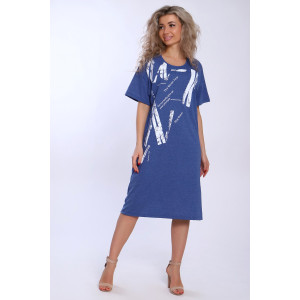 Туника женская №51109 кулирка (последний размер) индиго меланж 48