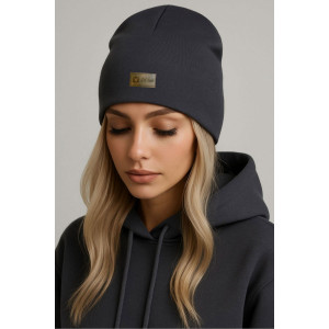 Шапка женская футер 3-х нитка с начесом №001 (последний размер) серый