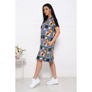 Туника женская №096 кулирка (последний размер) синий 50