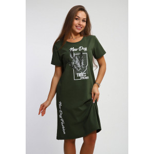 Туника женская №222 кулирка (последний размер) хаки 52