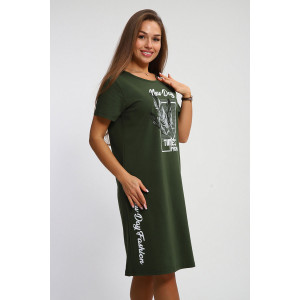 Туника женская №222 кулирка (последний размер) хаки 52