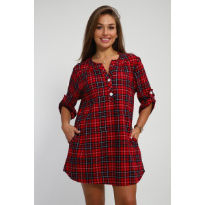 Рубашка-туника женская №212 кулирка (последний размер) красный 50,54