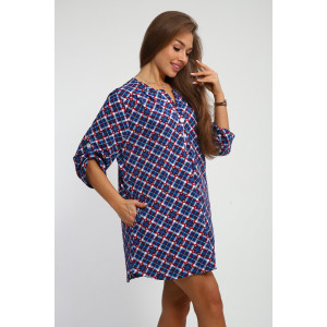 Рубашка-туника женская №212.2 кулирка (последний размер) синий 50