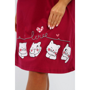 Сорочка женская №195.1 кулирка (последний размер) бордовый 50,56,60