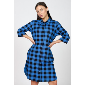 Халат-туника женский М-679 кулирка (последний размер) черно-синий 54,58