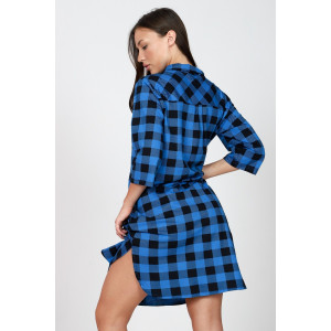 Халат-туника женский М-679 кулирка (последний размер) черно-синий 54,58