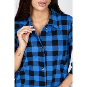 Халат-туника женский М-679 кулирка (последний размер) черно-синий 54,58