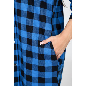 Халат-туника женский М-679 кулирка (последний размер) черно-синий 54,58