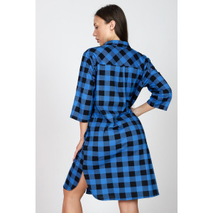 Халат-туника женский М-679 кулирка (последний размер) черно-синий 54,58