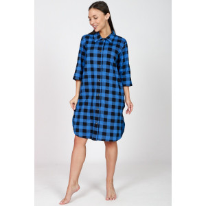 Халат-туника женский М-679 кулирка (последний размер) черно-синий 54,58