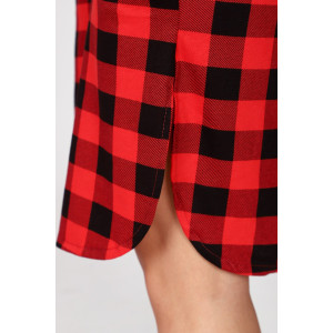 Халат-туника женский М-679 кулирка (последний размер) черно-красный 52