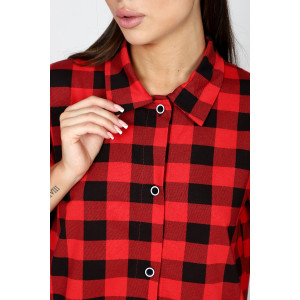 Халат-туника женский М-679 кулирка (последний размер) черно-красный 52