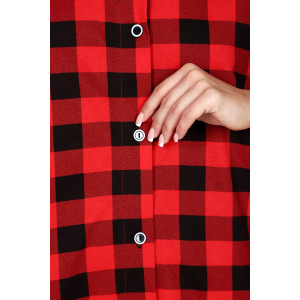 Халат-туника женский М-679 кулирка (последний размер) черно-красный 52