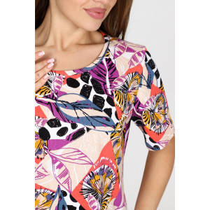 Платье женское М-956 "Листья" кулирка (последний размер) 50,54