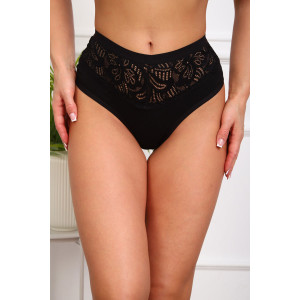 Трусы женские №64958 хлопок стрейч (р-ры: 46-50) черный