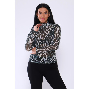 Водолазка женская №24675 сетка (последний размер) зебра 48