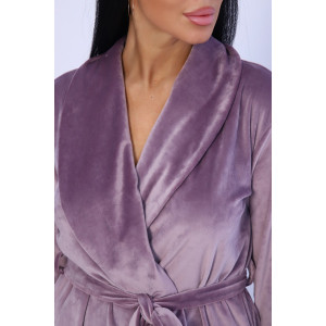 Халат женский №71094 велюр (последний размер) розовая пудра 46,48