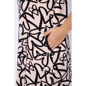 Халат женский №36840 велюр (последний размер) молочный 50,54