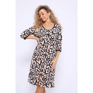 Халат женский №36840 велюр (последний размер) молочный 50,54